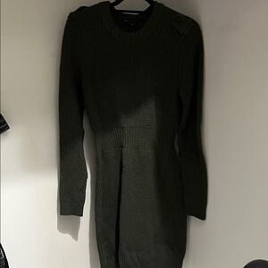 Marc By Marc Jacobs Dark Green Long Sleeve Wool Dress Size M